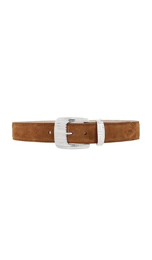 l'agence aya western engraved belt in cognac.