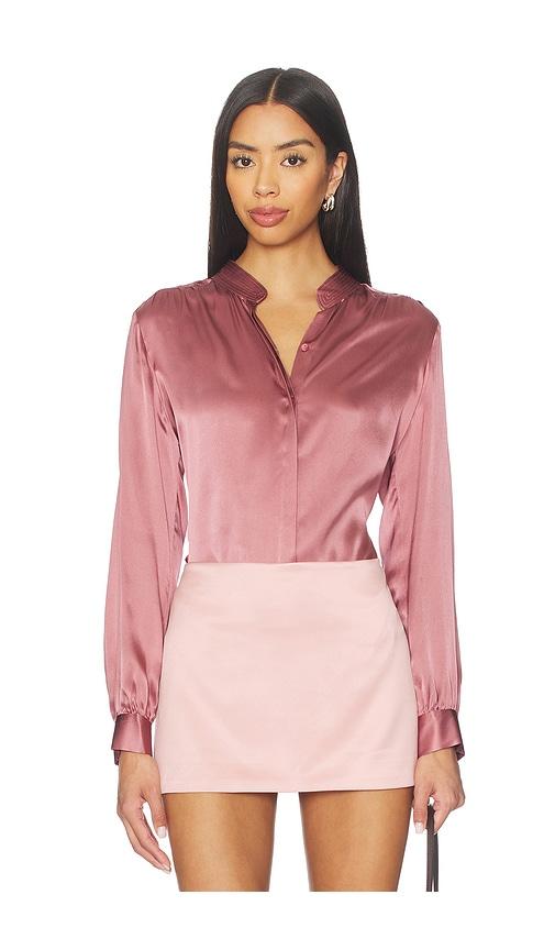 l'agence bianca band collar blouse in mauve.