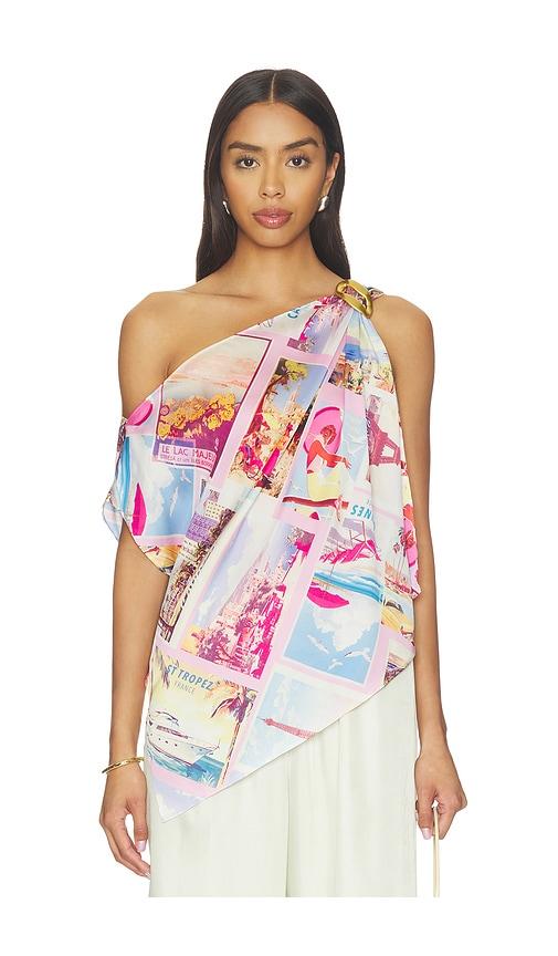 l'agence driselle scarf top in pink.