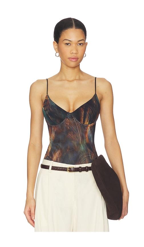 l'agence elowen underwire bodysuit in teal,burnt orange.