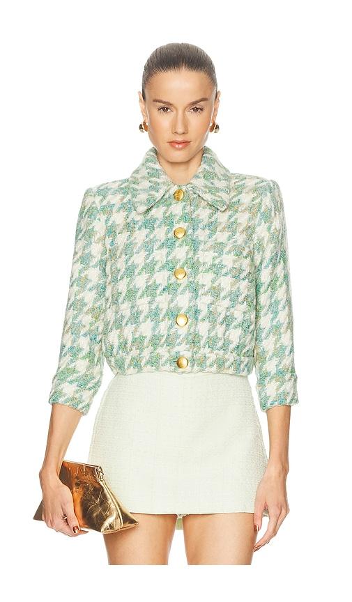 l'agence jia crop 3/4 sleeve jacket in sage.