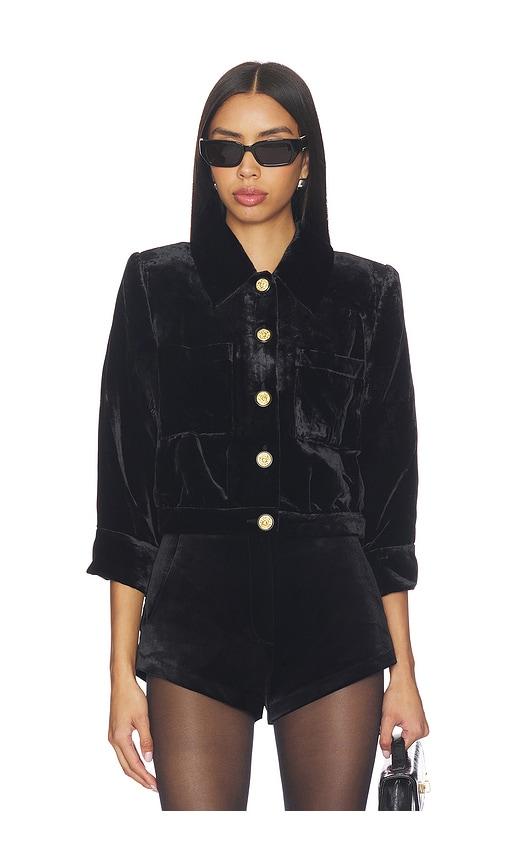 l'agence jia crop jacket in black.