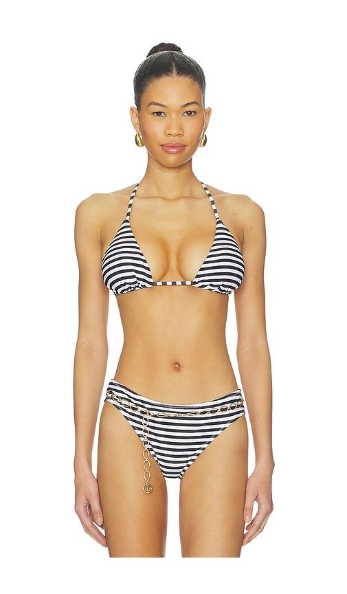l'agence kristin bikini top in black,white.