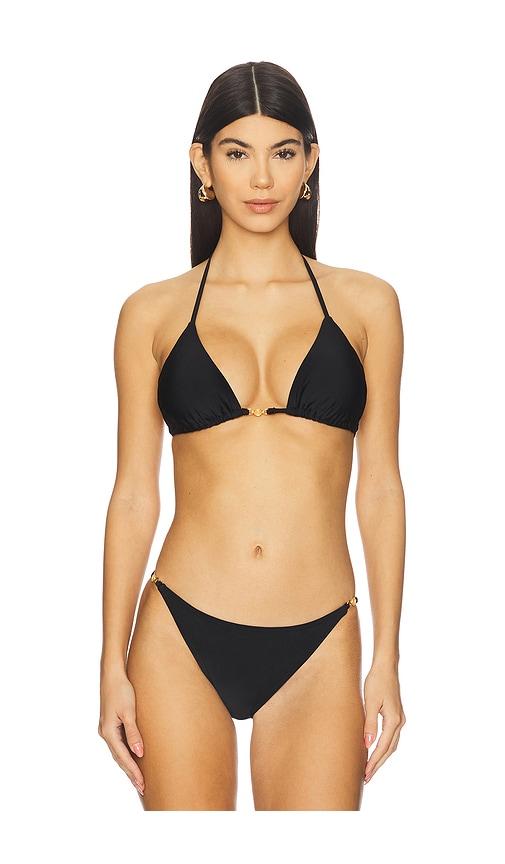l'agence kristin triangle bikini top in black.