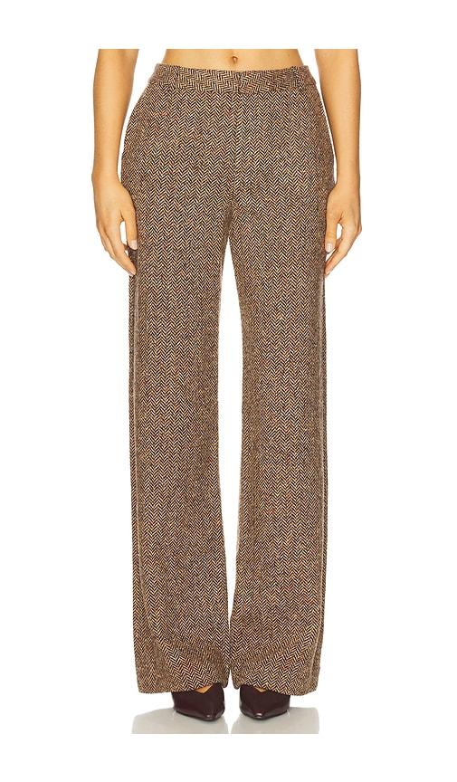 l'agence livvy straight leg trouser in brown.