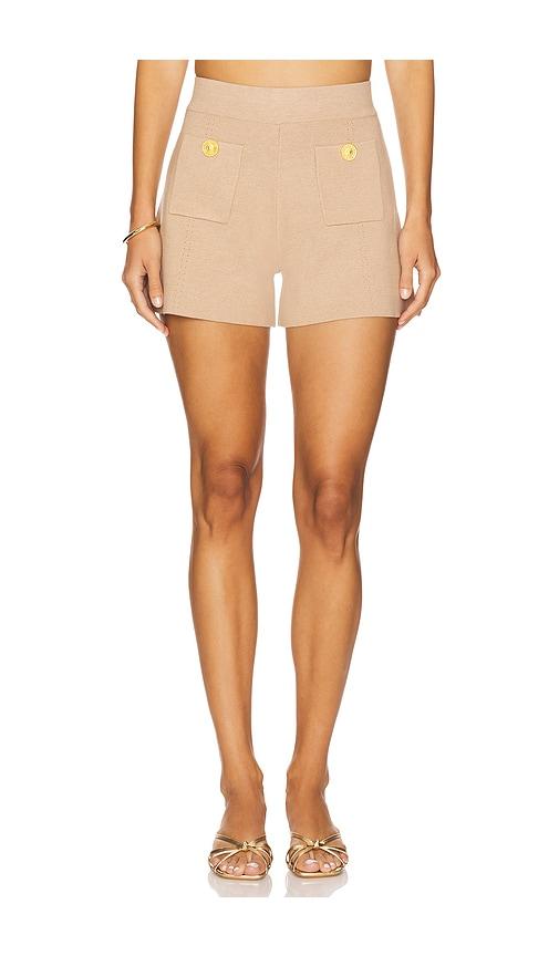 l'agence lottie knit short in beige.