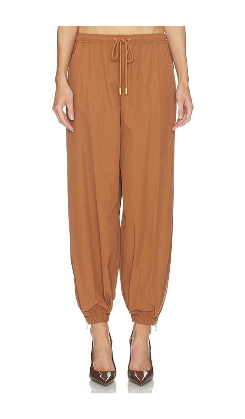l'agence mariko jogger with zipper in cognac.