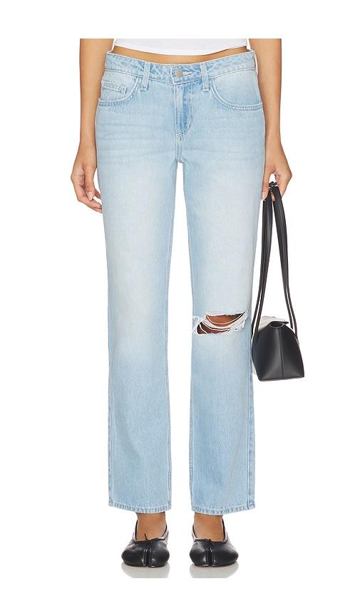 l'agence nevia low rise slouch straight jean in blue.