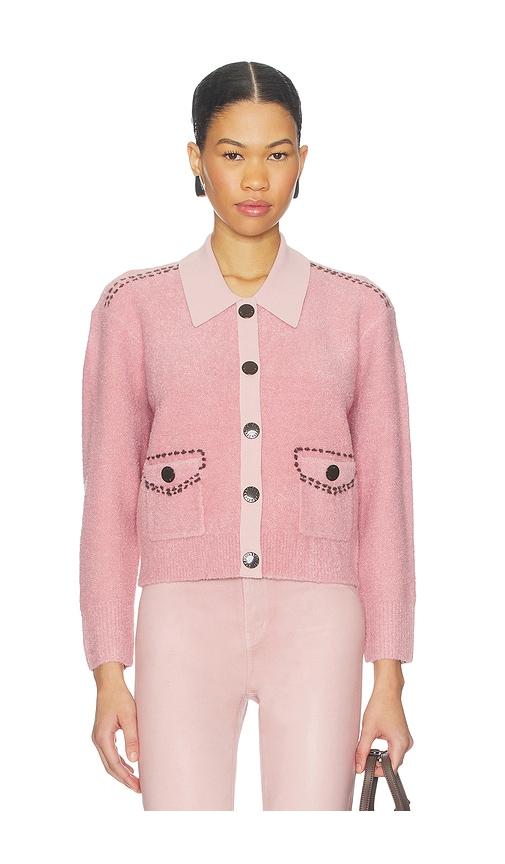 l'agence poetry stitch crop cardigan in rose.