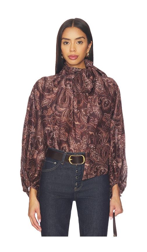 l'agence rhett oversized blouse in chocolate.
