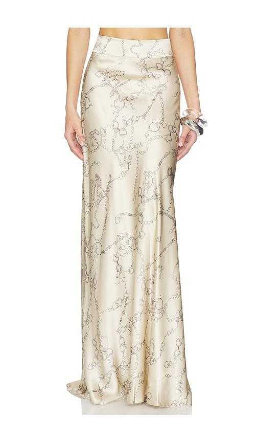 l'agence ryker waistband bias skirt in beige.