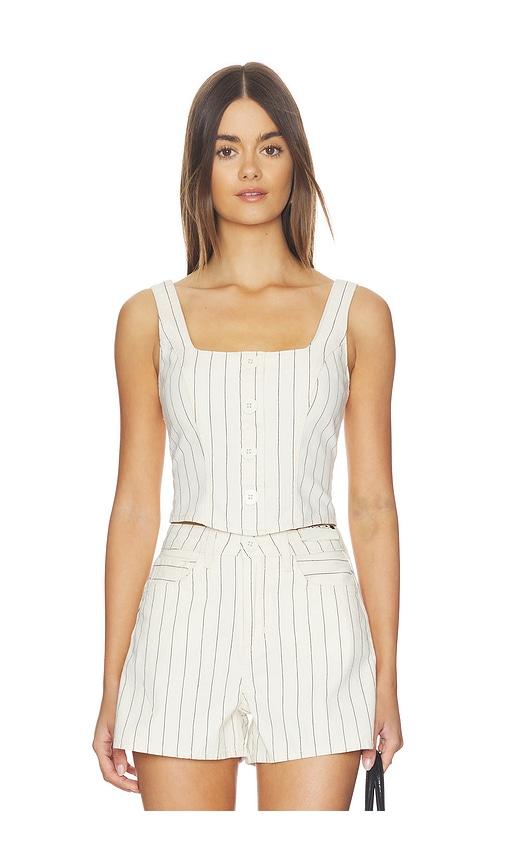 l'agence saga button front top in cream.