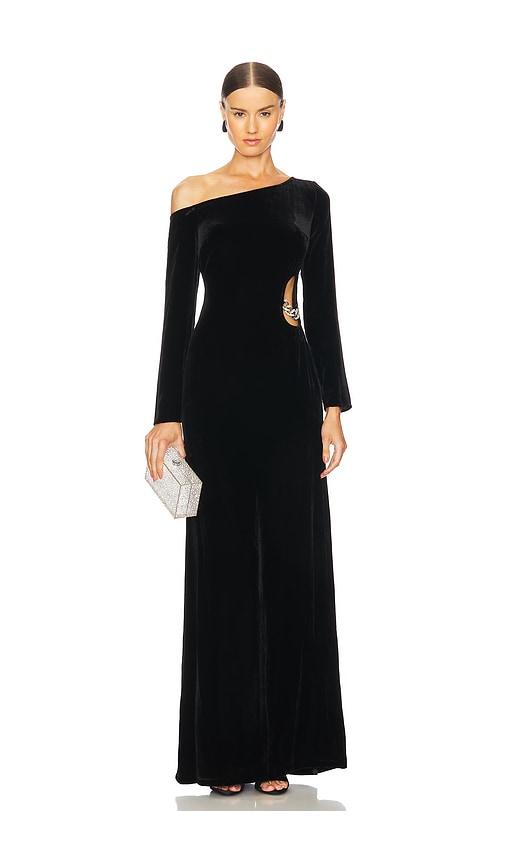 l'agence seren cutout maxi dress in black.