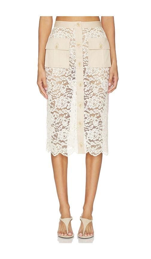 l'agence shae below knee skirt in cream.