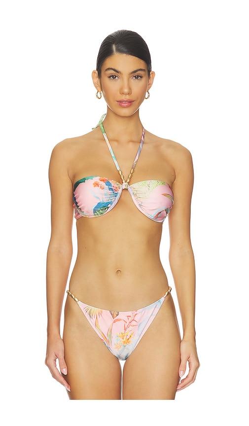 l'agence suki halter bikini top in pink.