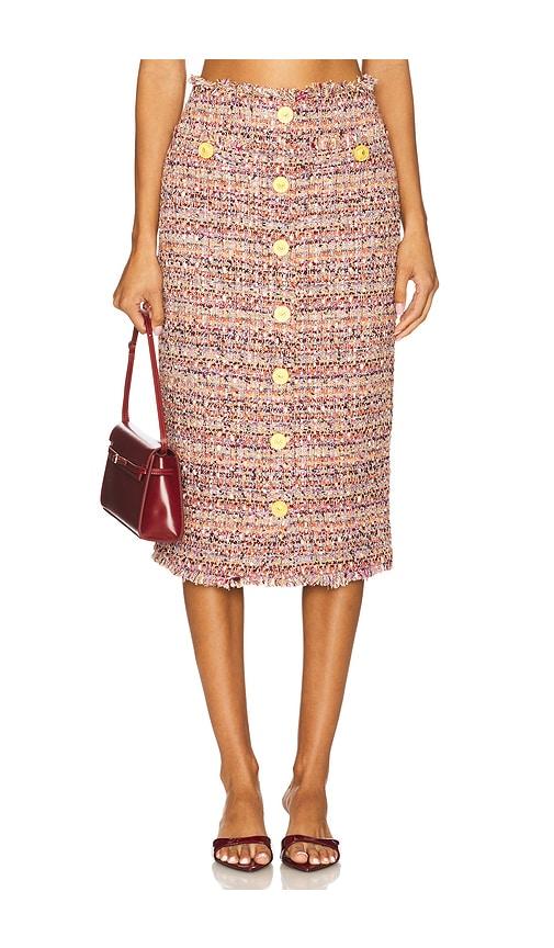 l'agence tai midi skirt in pink.