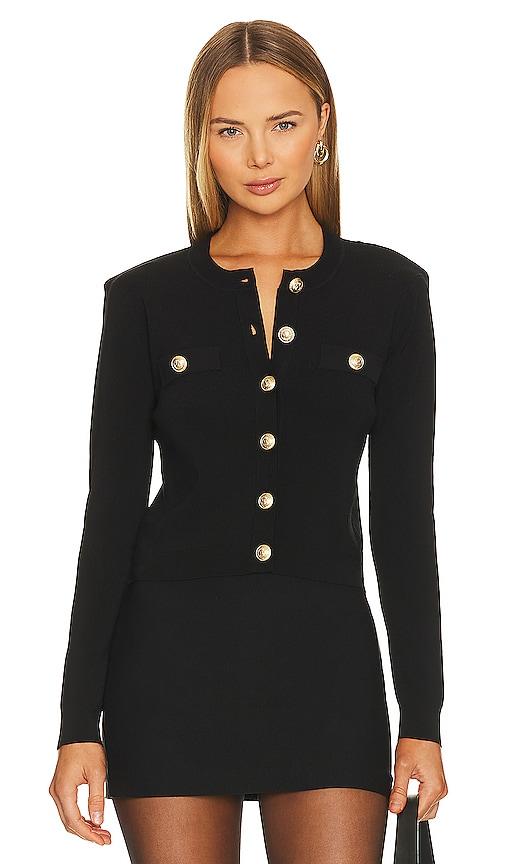l'agence toulouse cardigan in black.