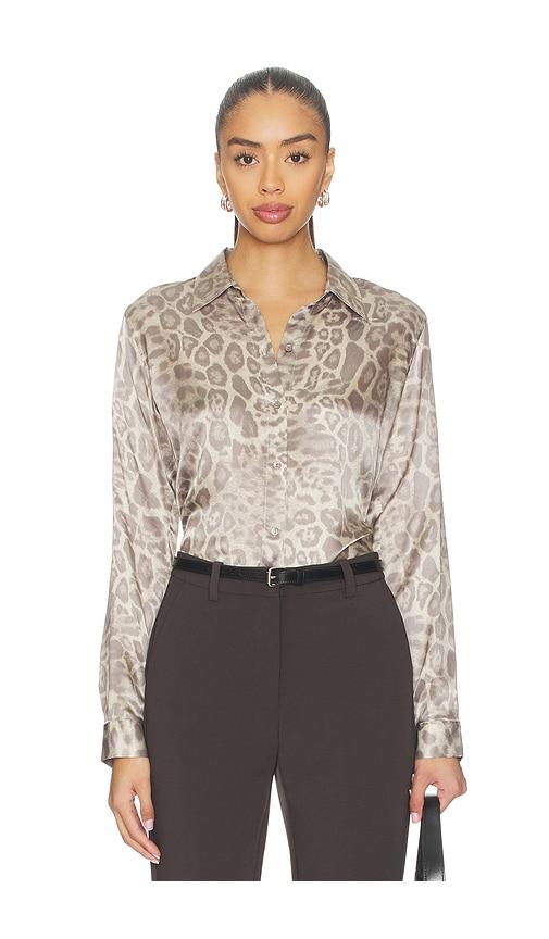 l'agence tyler long sleeve blouse in light grey.