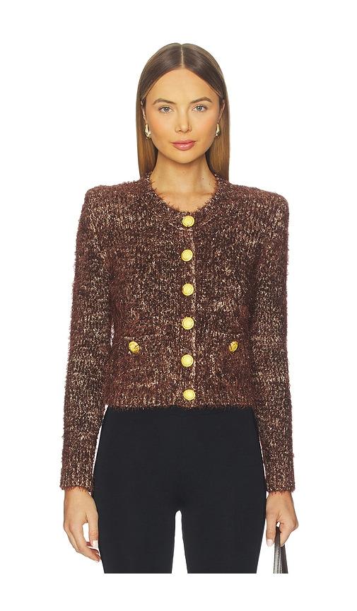 l'agence una knit cardigan in chocolate.