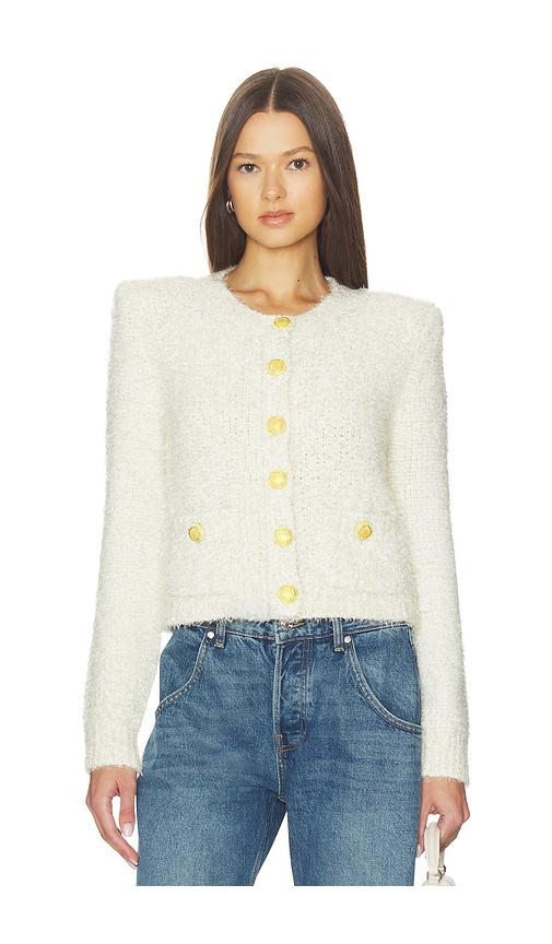 l'agence una knit cardigan in ivory.
