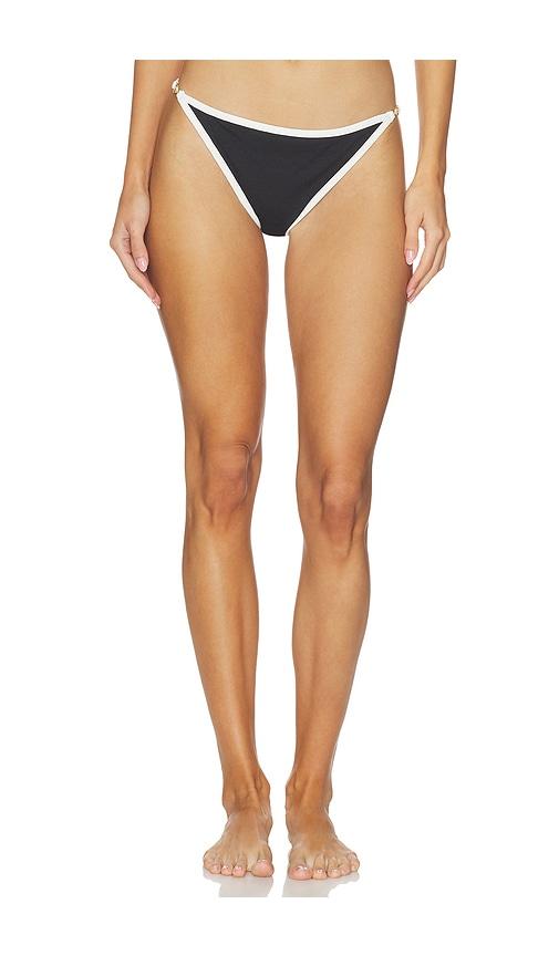 l'agence violet string hipster bikini bottom in black.