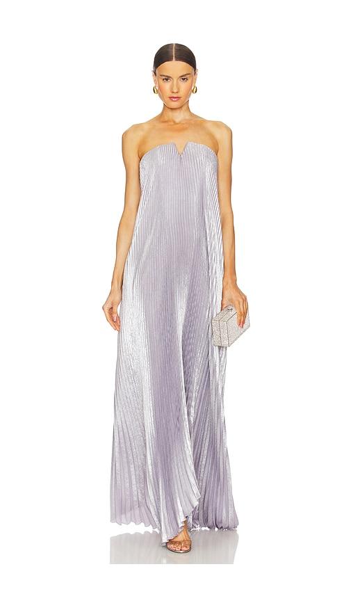 l'idee black tie gown in grey.
