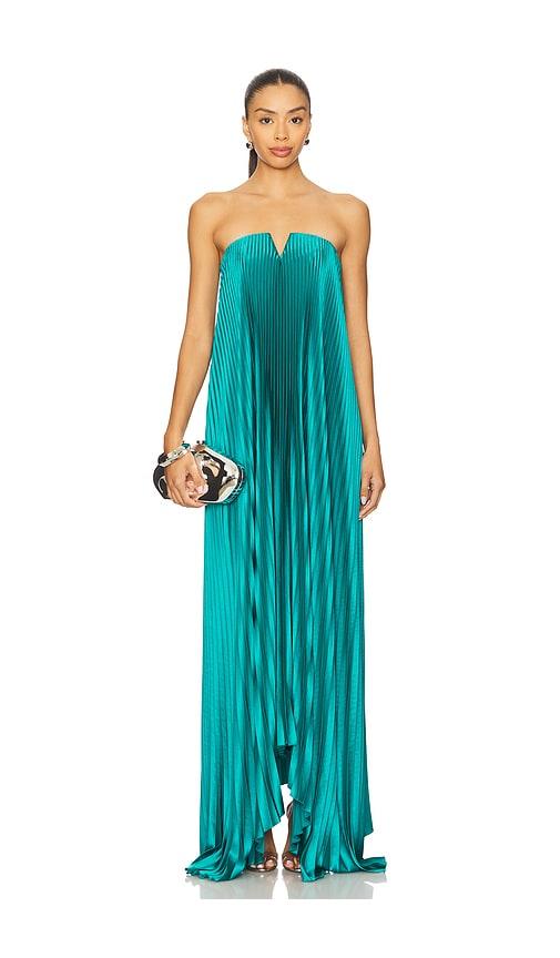 l'idee black tie gown in teal.