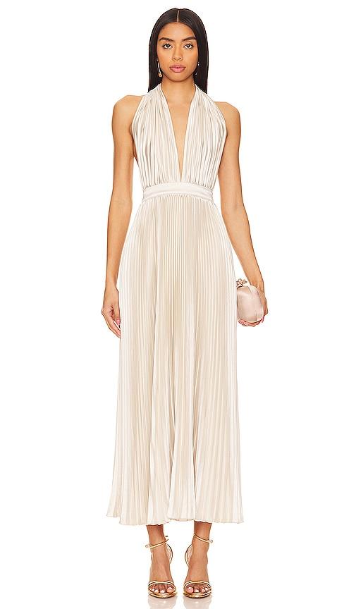 l'idee moderniste gown in metallic neutral.