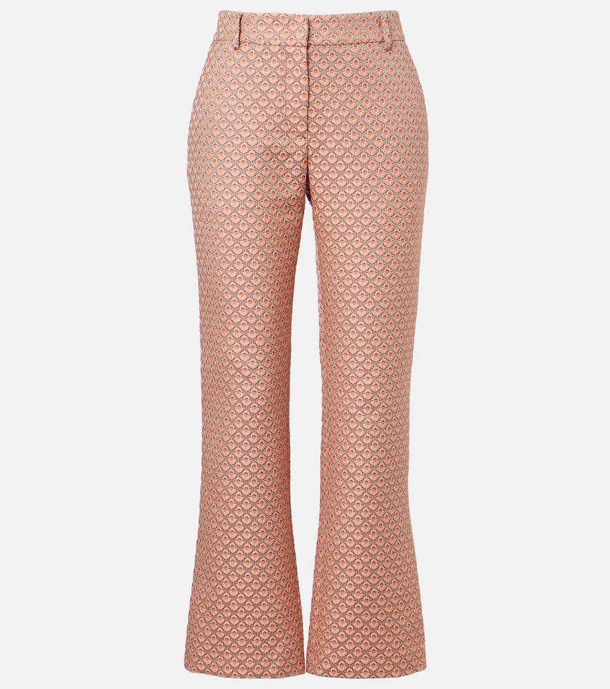 la doublej 24/7 floral jacquard flared pants
