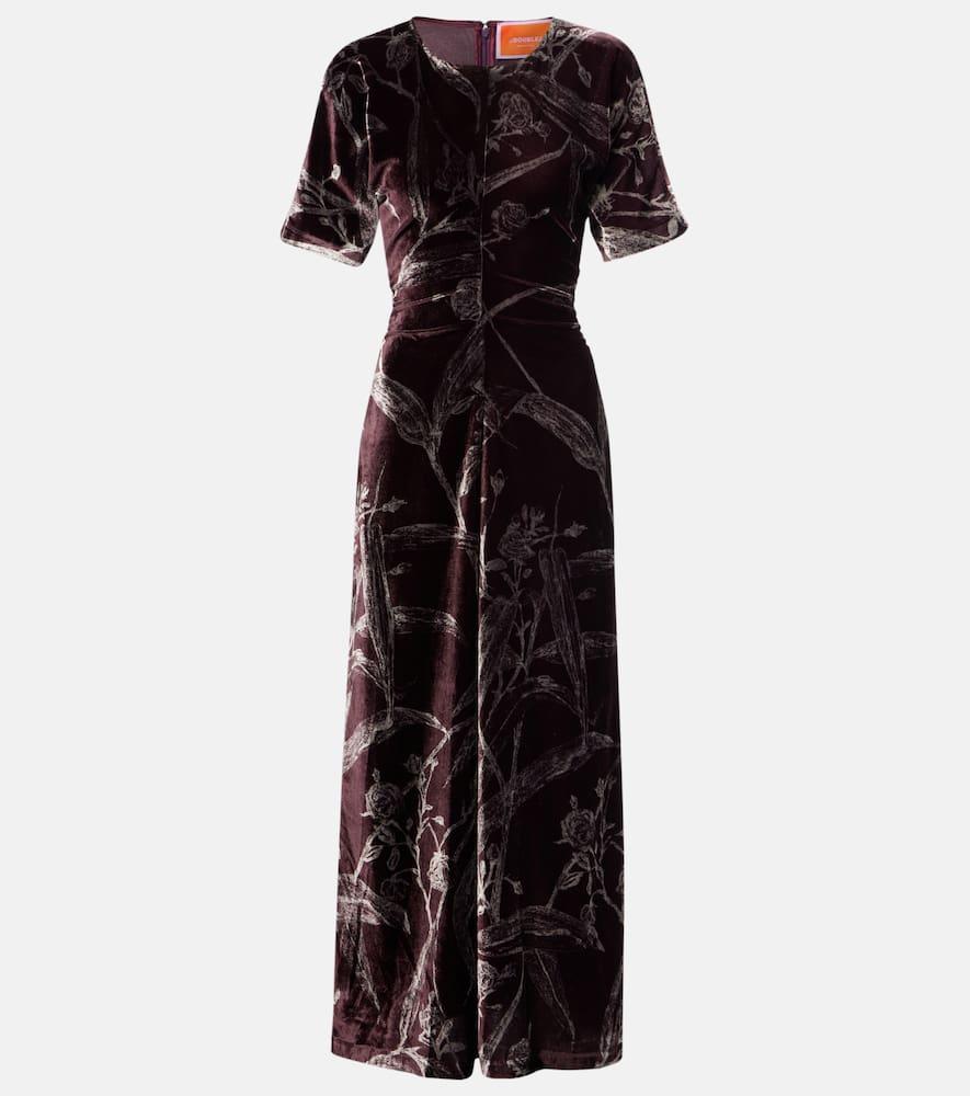 la doublej angelica printed satin midi dress