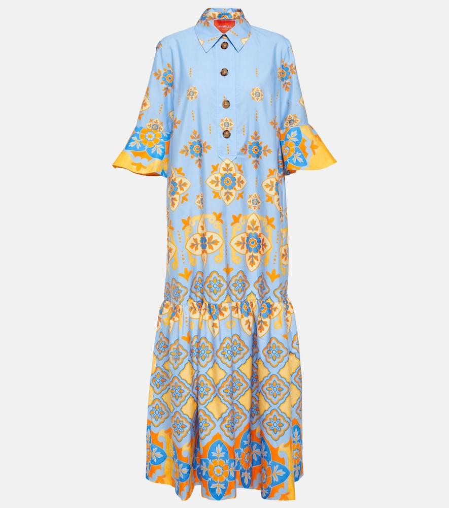 la doublej artemis printed cotton poplin maxi dress