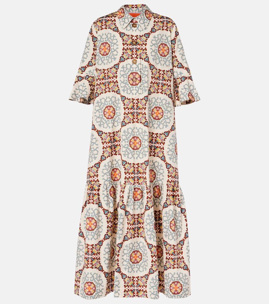 la doublej artemis printed cotton poplin shirt dress