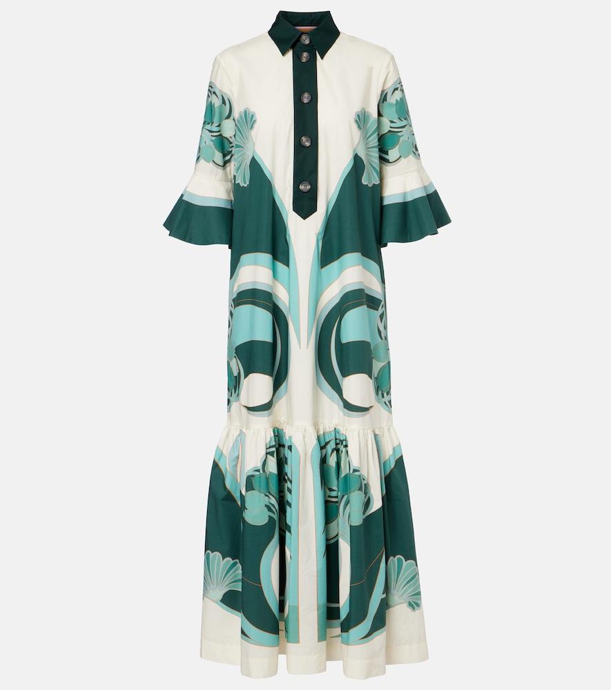 la doublej artemis printed cotton poplin shirt dress