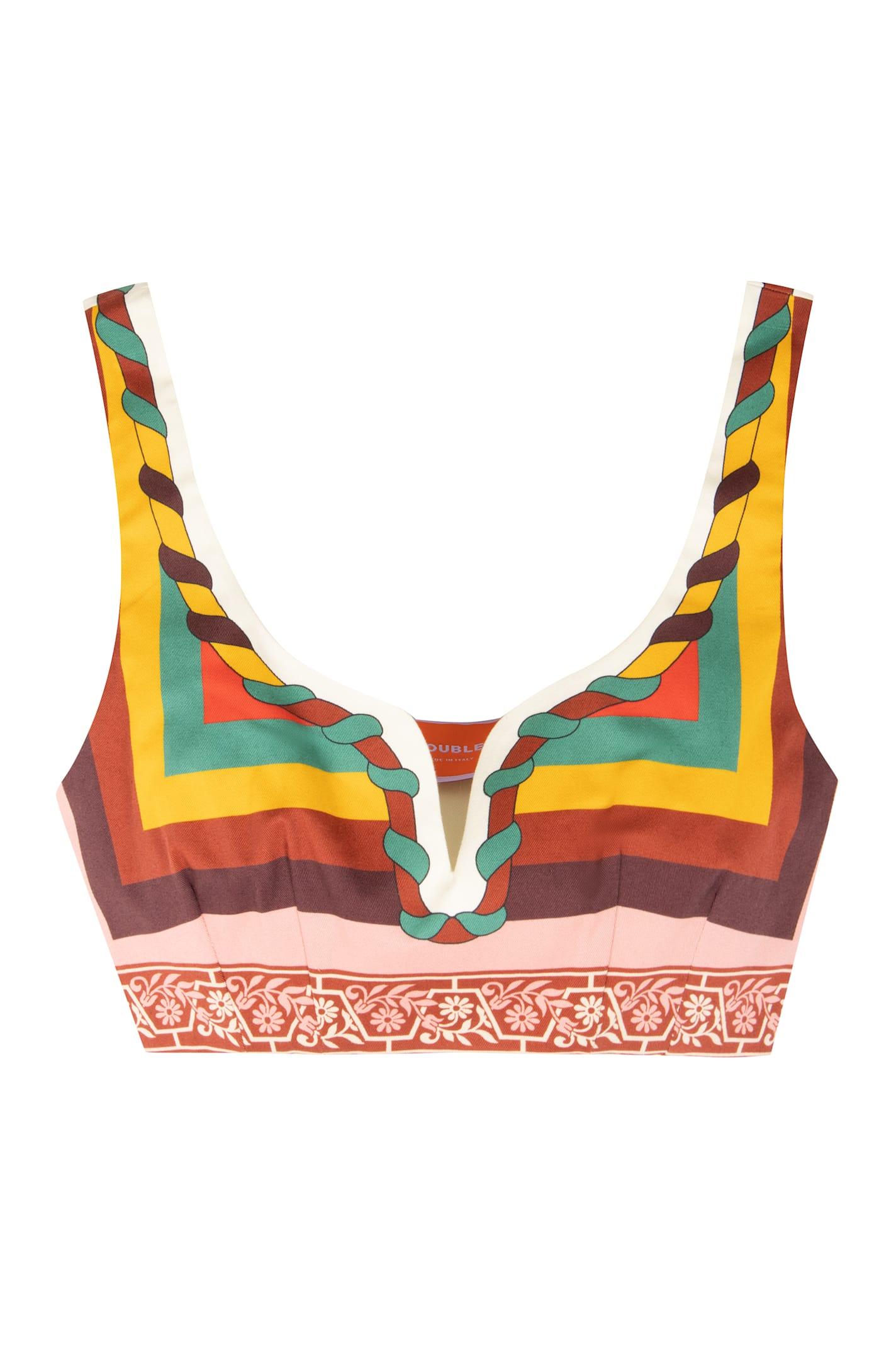 la doublej baia knitted crop top