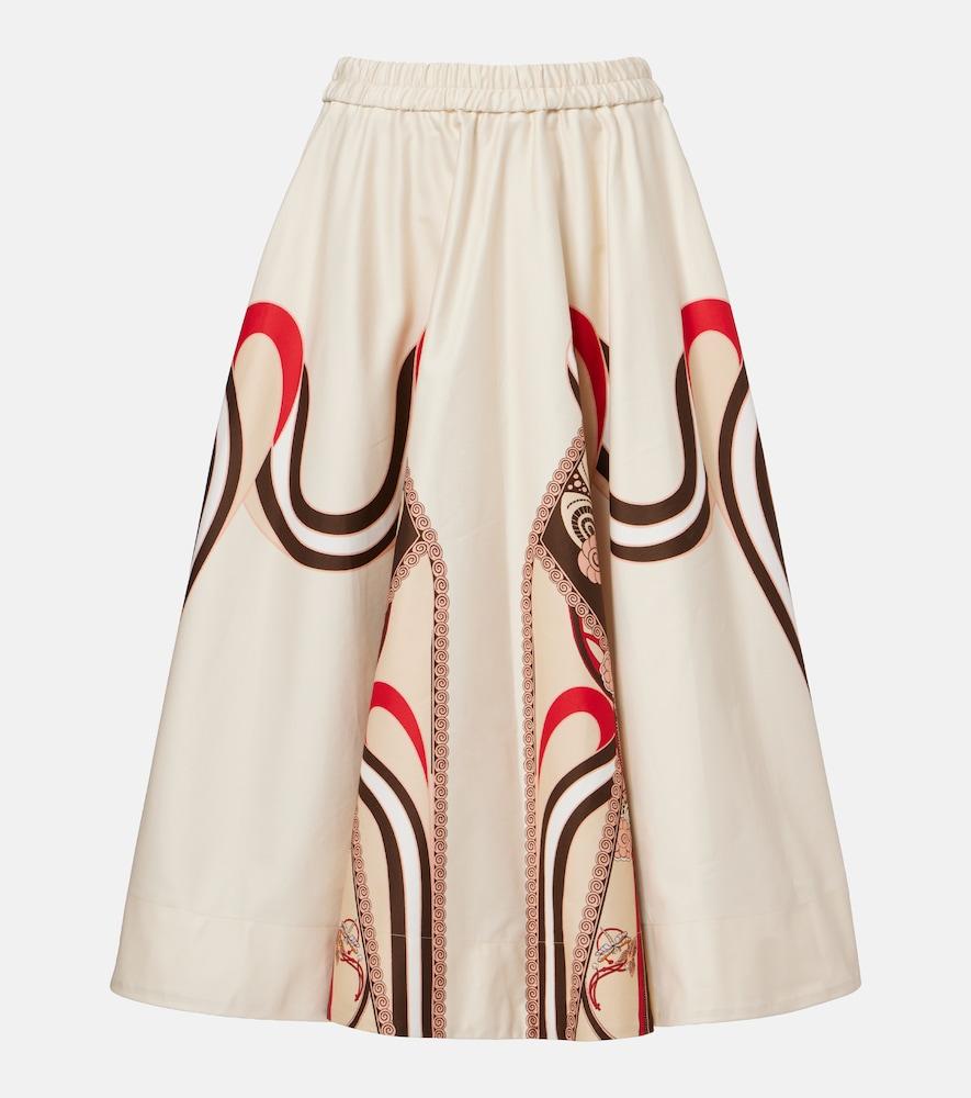 la doublej ballerina cotton gabardine midi skirt