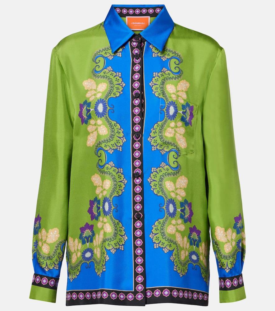 la doublej boy printed silk shirt