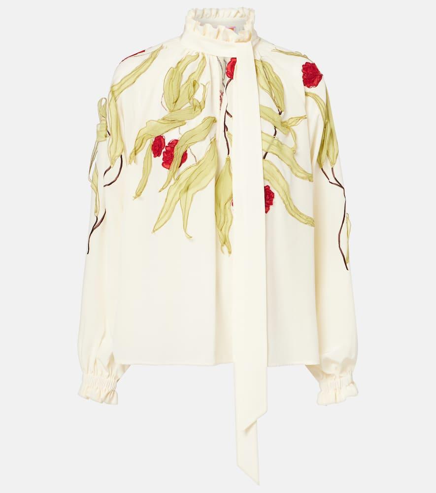la doublej cerere embroidered silk blouse