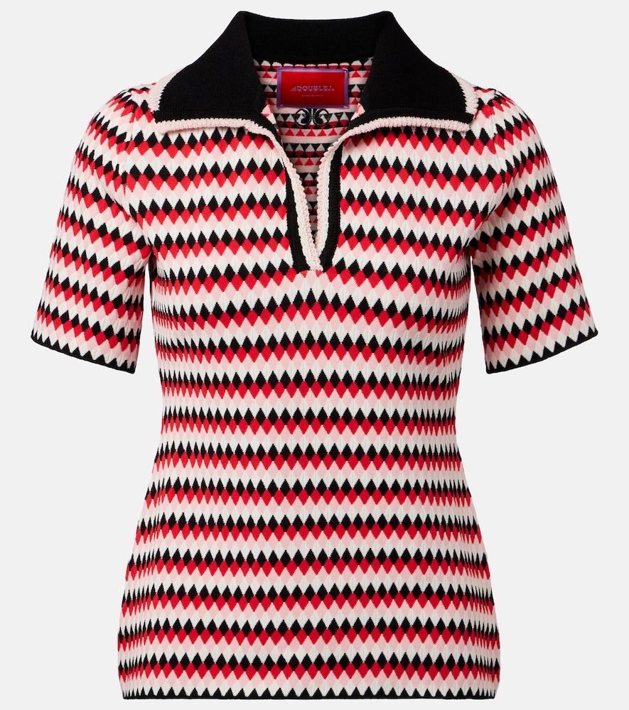la doublej checkers knitted polo