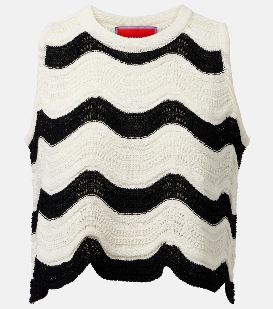 la doublej chevron cotton crochet crop top