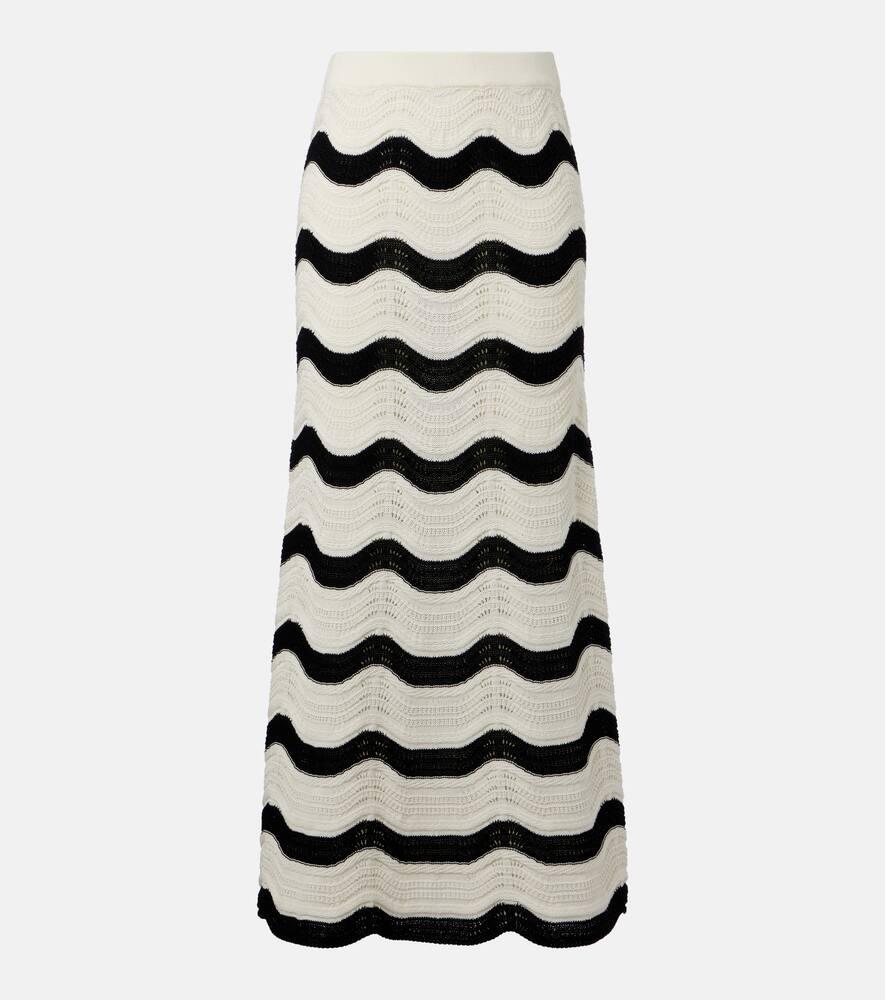 la doublej chevron cotton crochet midi skirt