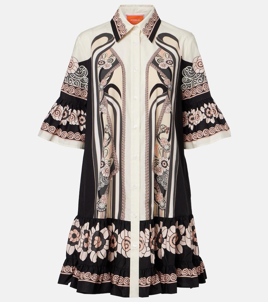 la doublej choux printed cotton poplin shirt dress