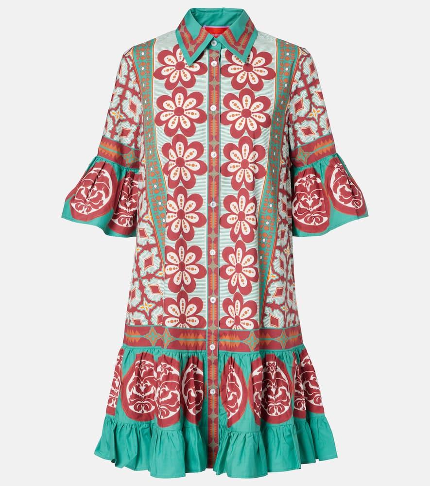 la doublej choux printed cotton poplin shirt dress