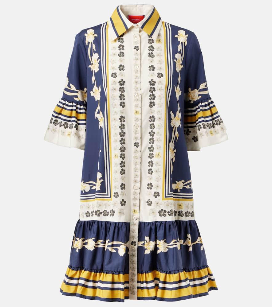 la doublej choux printed cotton poplin shirt dress