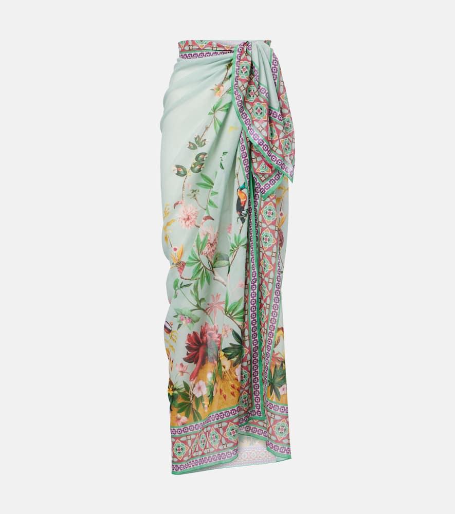 la doublej floral cotton voile beach cover