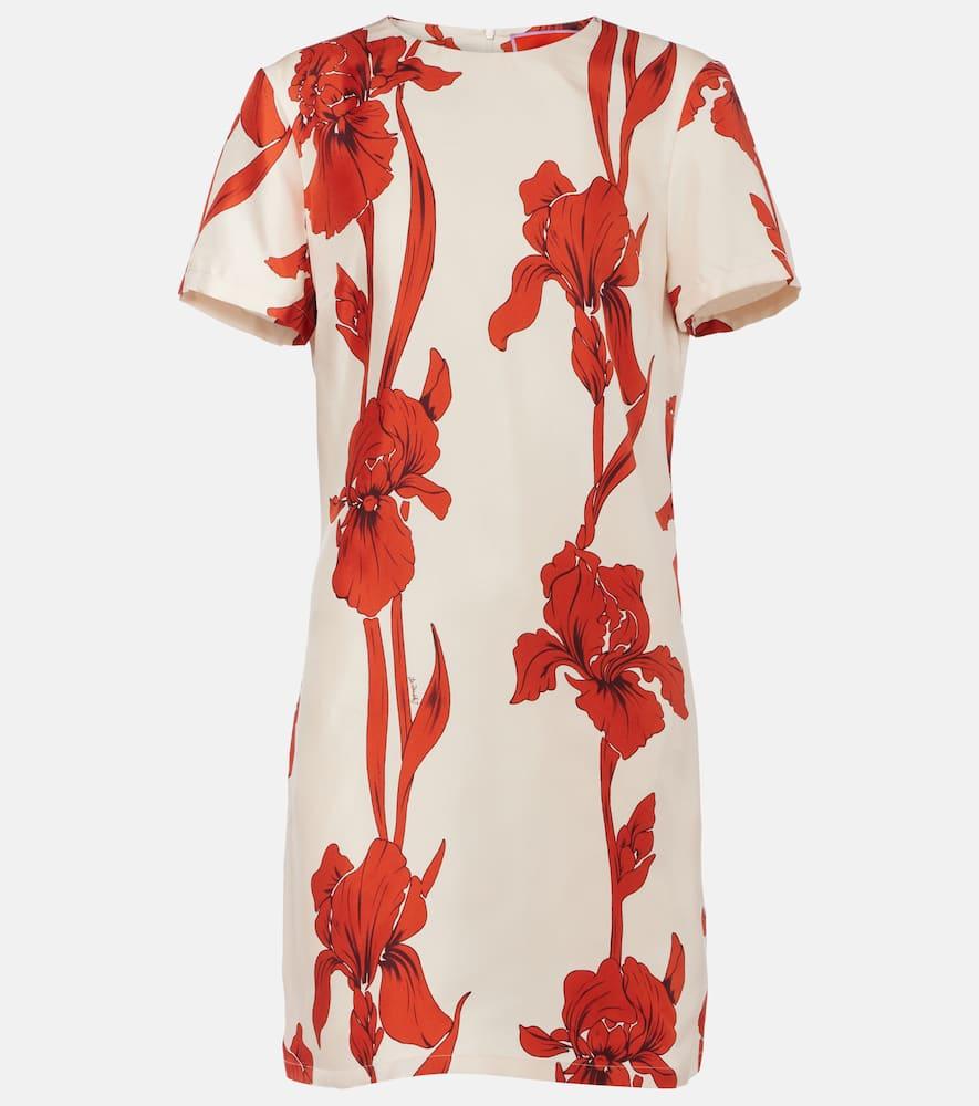 la doublej floral silk minidress
