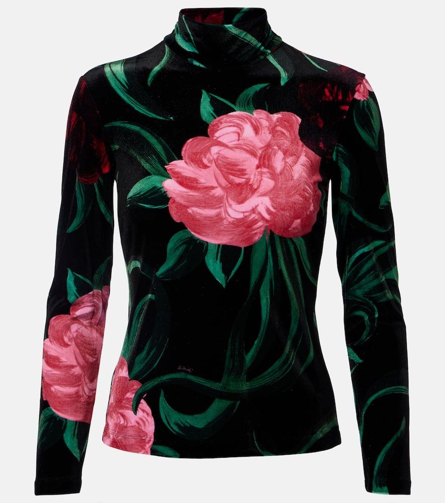 la doublej floral turtleneck top