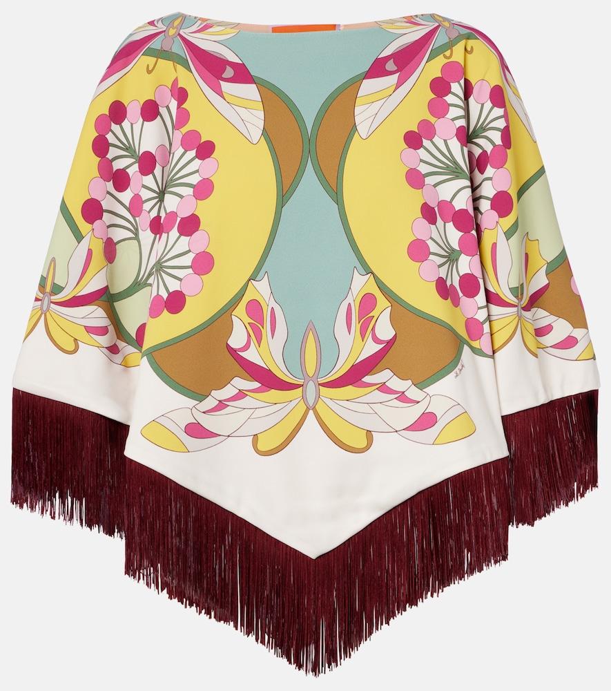 la doublej florette placée reversible satin poncho