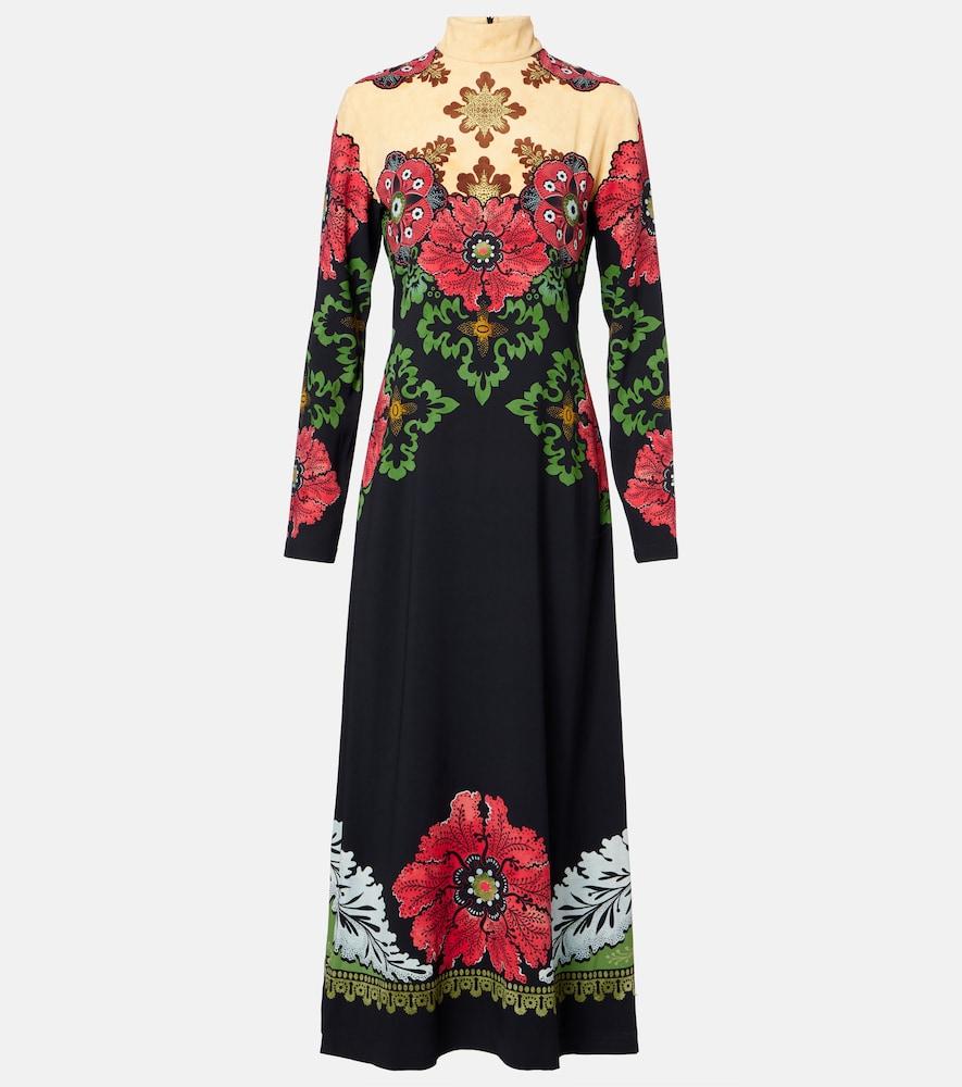 la doublej halle printed satin maxi dress