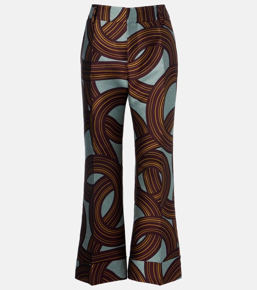 la doublej hendrix printed cropped straight pants