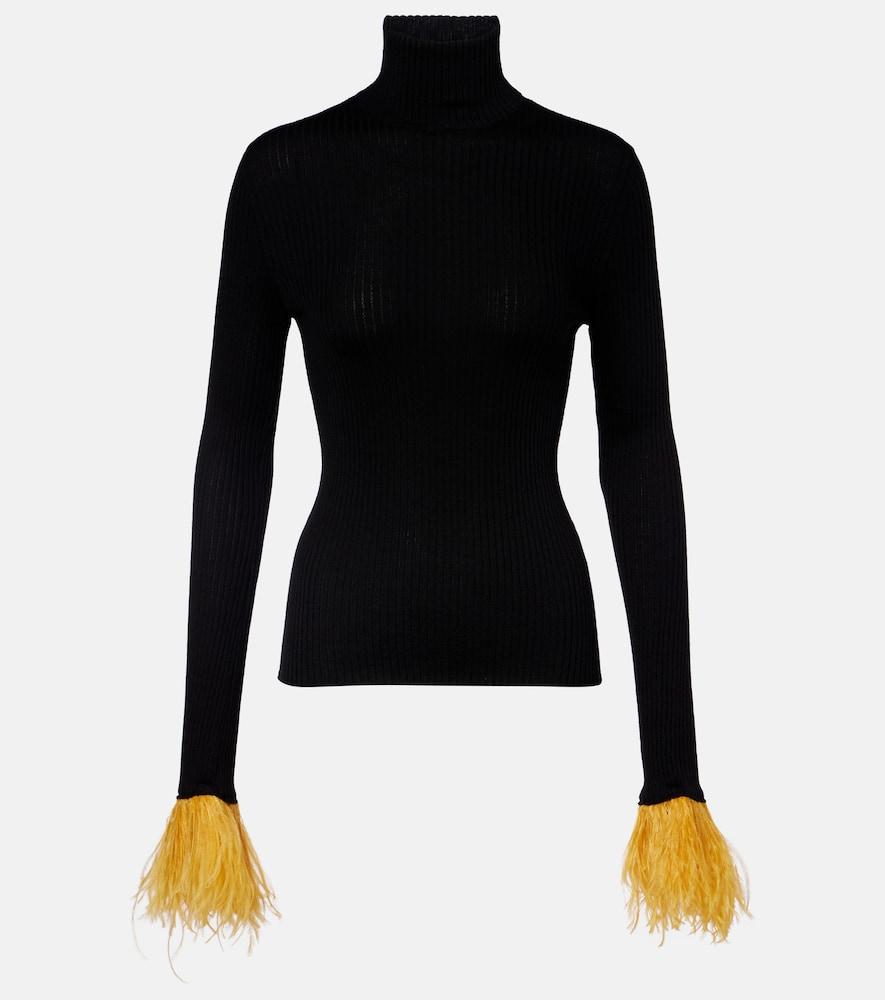 la doublej high kick cashmere and silk turtleneck sweater